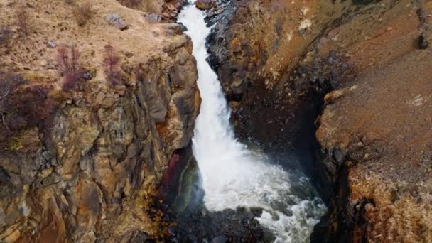 Fließend Wasser Wasserfälle Schlucht Fluss — Stockvideo