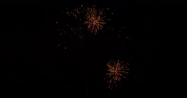 スローモーションでキラキラ花火を示す空中ビデオ — ストック動画