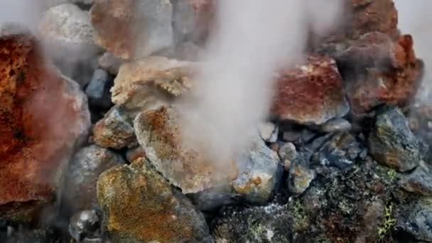 Primo Piano Che Mostra Fumarola Islanda — Video Stock