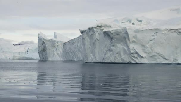 Ijsberg Zee Klif Ijs Groenland — Stockvideo