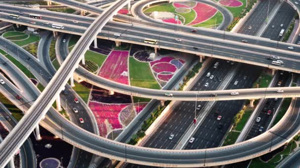 Autobahn Stadt Verkehr Modern Dubai — Stockvideo