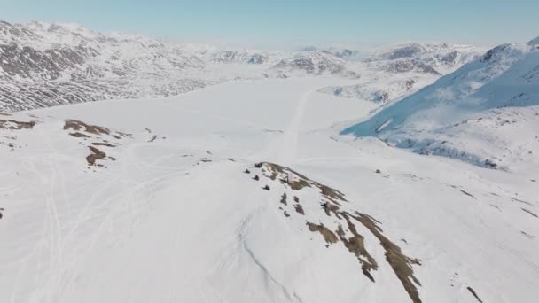 Neve Drone Ártico Montanha Paisagem — Vídeo de Stock