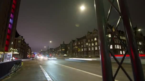 Ruch Uliczny Miasto Ulica Oświetlenie Upływ Czasu — Wideo stockowe