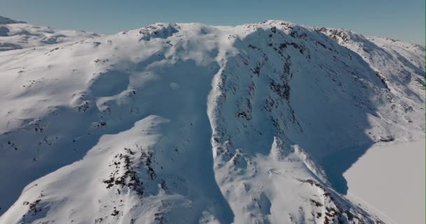 Mountain Snow Frozen Drone Grónsko — Stock video
