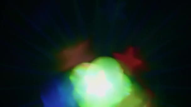 Glowing Stars Disco Light Spinning — стоковое видео