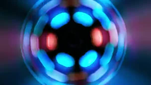 Azul Spinning Discoteca Iluminado Pelota — Vídeos de Stock