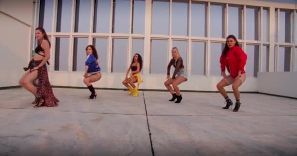 Women Dancing Crew Girl Band Rnb — Vídeo de stock