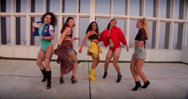Kvinnor Dans Tjejband Hiphop — Stockvideo