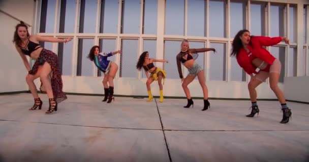 Ритм Жінки Танці Команда Дівчина Група — стокове відео