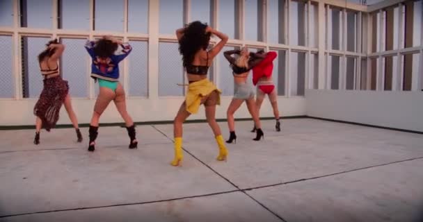 Beautiful Women Dancing Crew Girl Group — Stockvideo