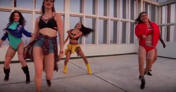 Kvinnor Dans Besättning Tjejband Sexig — Stockvideo