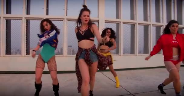 Women Dancing Crew Girl Band Hip Hop — Vídeo de Stock