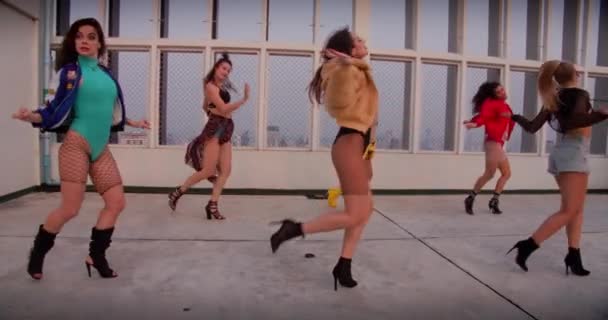 Rnb Women Dancing Crew Girl Band — Wideo stockowe