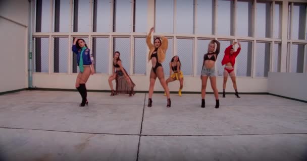 Women Dancing Crew Rnb Rooftop — Video