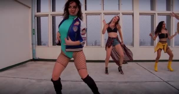 Женщины Танцы Команда Группа Девушек Хип Хоп — стоковое видео