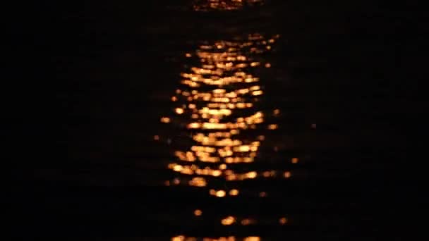 Video Tilting Upwards Showing Sunset Reflecting Water Stilts Wooden Jetty — Αρχείο Βίντεο