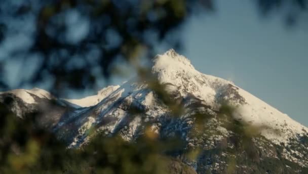 Low Angle Shot Tronador Mountain Located Bariloche Argentina — Stockvideo