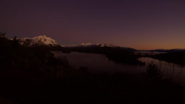 Time Lapse Video Sunrise Nahuel Huapi Park Bariloche Argentina — Vídeos de Stock