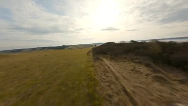 Drone Landscape Hanklit Cliffs Coastline — 비디오