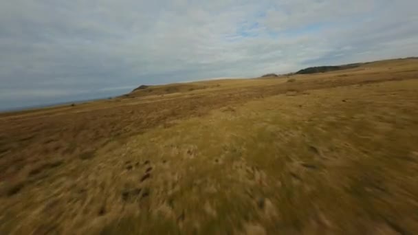 Drone Hanklit Cliffs Mors Ocean Coastline — Vídeos de Stock