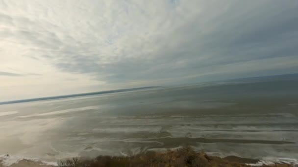 Drone Acantilados Hanklit Mors Mar Costa — Vídeo de stock