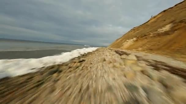 Plaj Drone Tide Sea Cliffs — Stok video