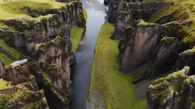Drone, Fjadrargljufur, Canyon, River, Cliffs