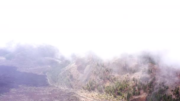 Снимок Воздуха Показывающий Облачный Вид Ландшафт Бока Тауце Расположенный Тенерифе — стоковое видео