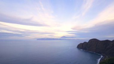 A time-lapse shot showing Benijo beach landscape in Tenerife, Spain