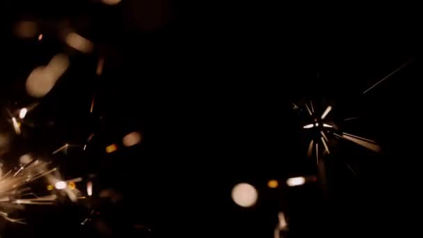 Blurred Bokeh Lighting Effects Burning Sparklers Lower Left Side Frame — Video Stock