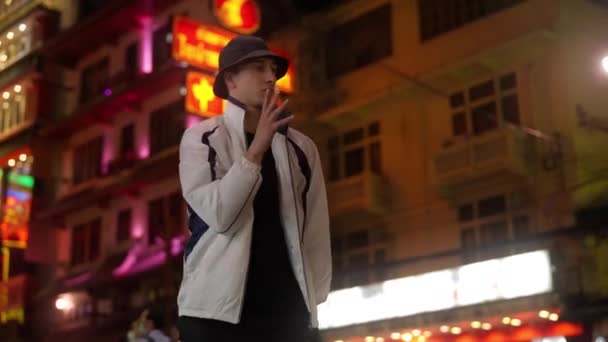 Breakdancer Man Performing Hip Hop Bangkok — Vídeo de Stock