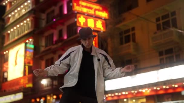Dans Man Hip Hop Bangkok Breakdance — Stockvideo