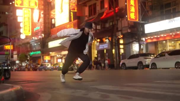 Breakdance Giovane Figo Bangkok Hip Hop — Video Stock