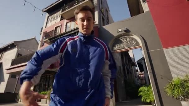 Breakdance Hip Hop Fiatal Férfi Bangkok Melegítő — Stock videók