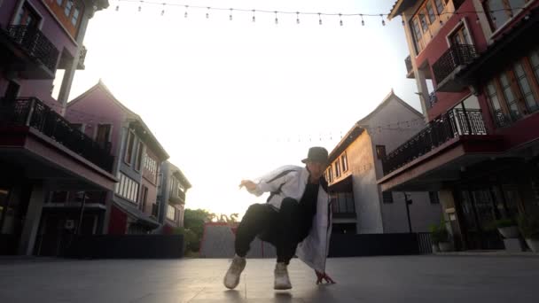 Young Man Breakdancing Bangkok Hip Hop Youth Culture — Vídeo de Stock