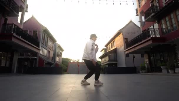 Dansen Jonge Man Performance Hip Hop Bangkok — Stockvideo