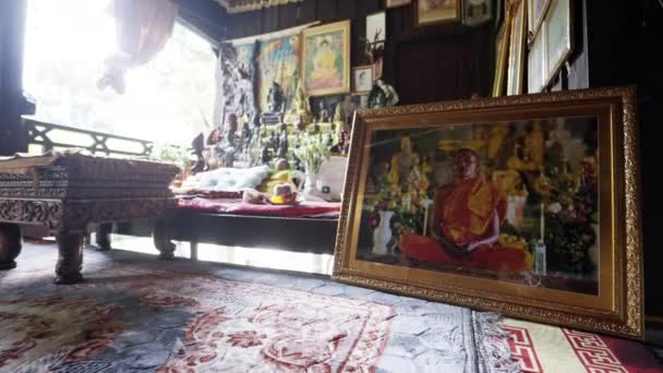Fotografia Buddyjski Mnich Sanktuarium Tajlandia Świątynia — Wideo stockowe