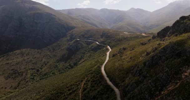 Drohne Berg Winding Road Tal Südafrika — Stockvideo