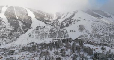 Drone, Cerro Katedral, Snow, Mountain, Misty