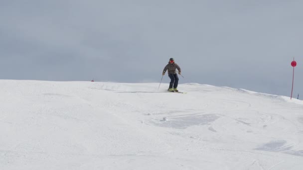 Skifahren Skifahrer Schnee Skipiste Action — Stockvideo