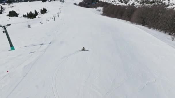 Drone Kayak Dağ Kayakçı Tatil Köyü — Stok video