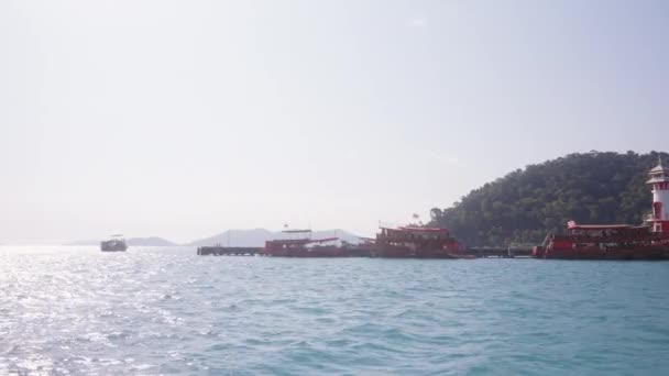 Відео Домашніми Човнами Bang Bao Pier Вдень Таїланді — стокове відео