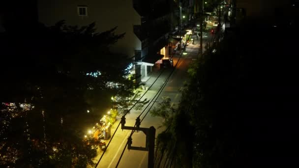 Veduta Aerea Una Strada Bangkok Notte Che Mostra Gli Edifici — Video Stock