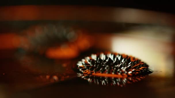 Video Ferrofluid Som Stiger Upp Grund Magnetisk Respons — Stockvideo