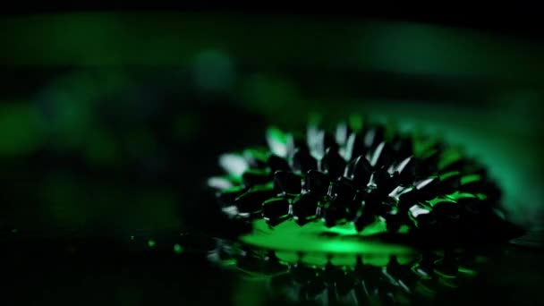Video Showing What Happens Ferrofluid Influence Magnetic Manipulation — Stock Video