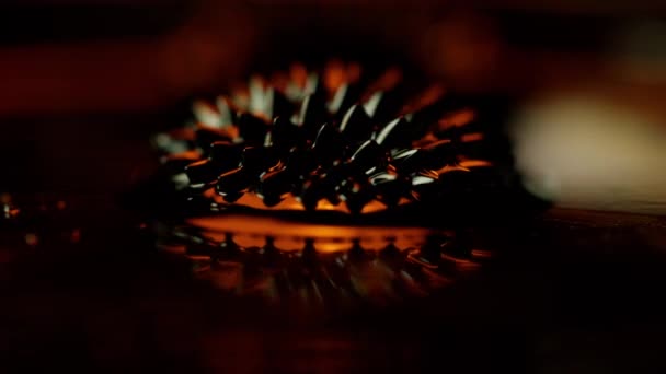 Video Ferrofluid Spike Shape Orange Colored Shade — Stock Video