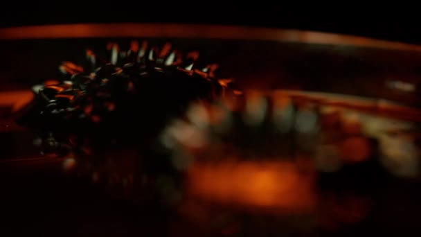 Vídeo Mostrando Dois Ferrofluidos Formando Formas Semelhantes Picos Devido Campo — Vídeo de Stock