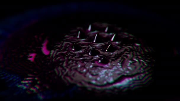 Vídeo Mostrando Formação Pico Ferrofluido Câmera Lenta — Vídeo de Stock