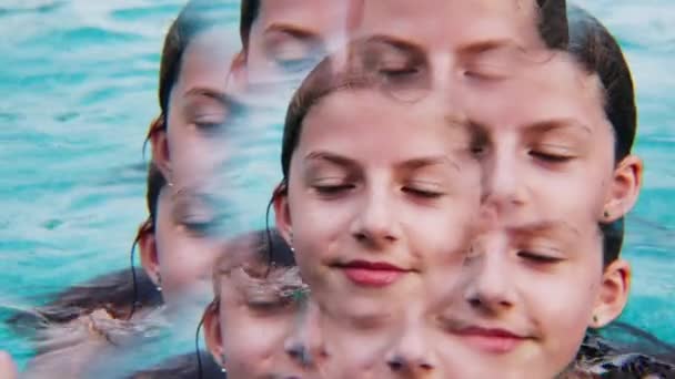 Een Video Van Een Meisje Met Effecten Het Infinity Zwembad — Stockvideo