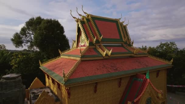 Pagoda Preah Kral Vanta Design Del Tetto Intricato Ornato Decorato — Video Stock
